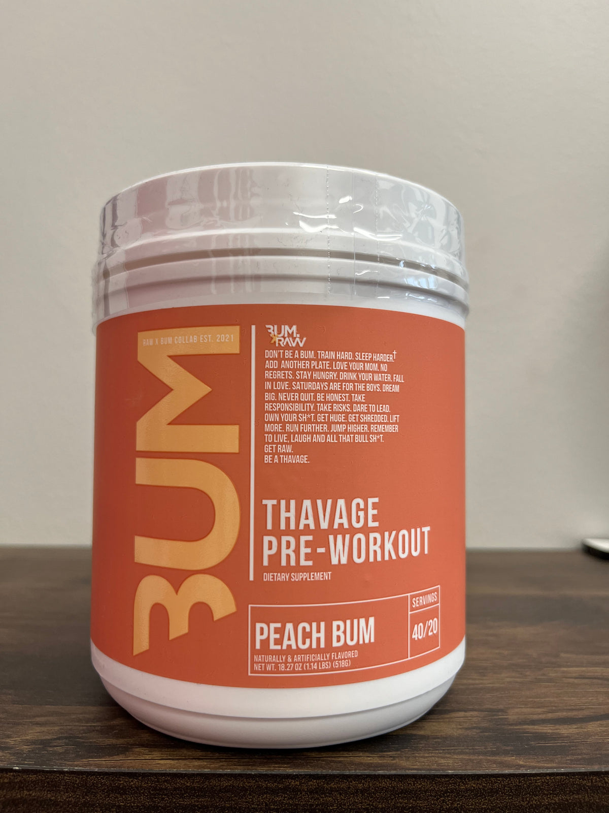 Raw Thavage Preworkout- Peach Bum